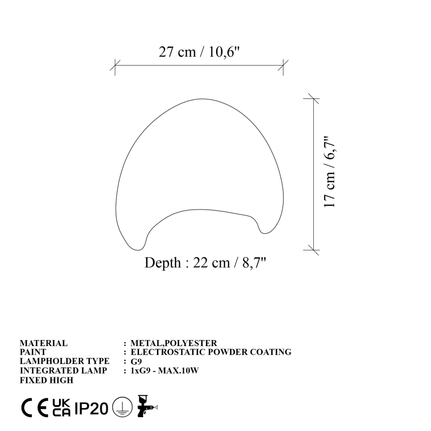 Brilagi - Lampada da parete WABI SABI 1xG9/8W/230V bianca