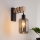 Brilagi - Lampada da parete WOOD GLASS 1xE27/60W/230V pino/nero/grigio fumé