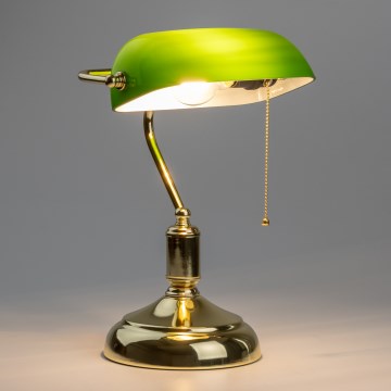 Brilagi - Lampada da scrivania BANK OFFICE 1xE27/60W/230V dorata/verde