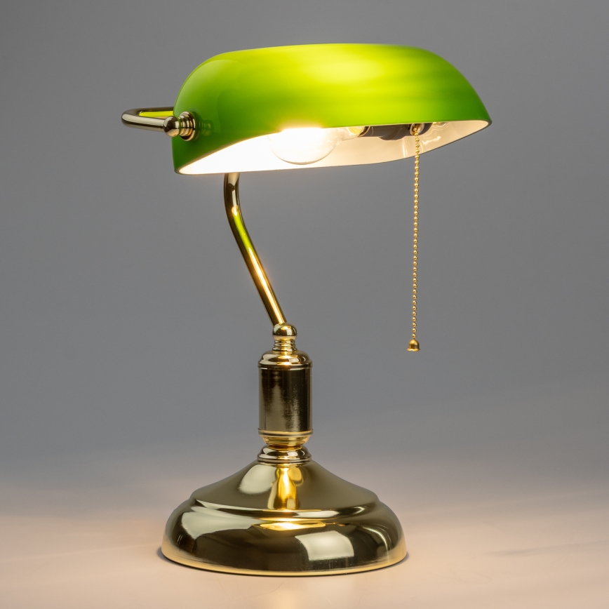 Brilagi - Lampada da scrivania BANK OFFICE 1xE27/60W/230V dorata/verde