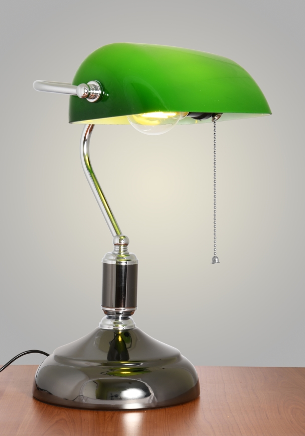 Brilagi - Lampada da scrivania BANK OFFICE 1xE27/60W/230V nera/argento/verde