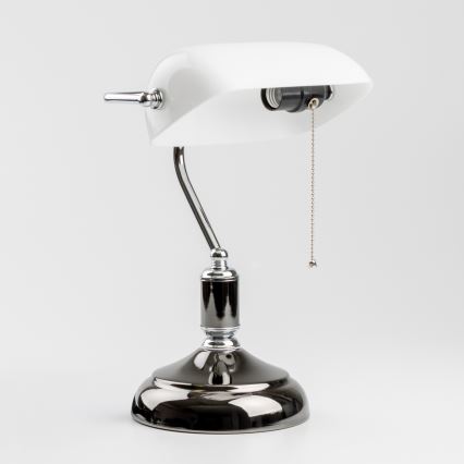 Brilagi - Lampada da scrivania BANK OFFICE 1xE27/60W/230V nero/argento/bianco