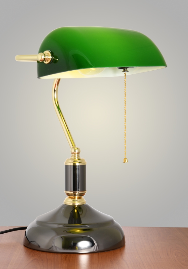 Brilagi - Lampada da scrivania BANK OFFICE 1xE27/60W/230V nero/oro/verde