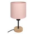 Brilagi - Lampada da scrivania per bambini BOBO WOOD 1xE27/25W/230V rovere/nero/rosa