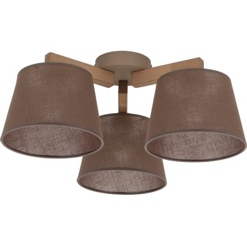 Brilagi - Lampada da soffitto a plafone LATTE SABIA 3xE27/60W/230V pino/marrone