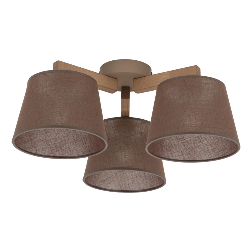 Brilagi - Lampada da soffitto a plafone LATTE SABIA 3xE27/60W/230V pino/marrone