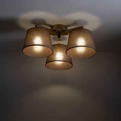 Brilagi - Lampada da soffitto a plafone LATTE SABIA 3xE27/60W/230V pino/marrone