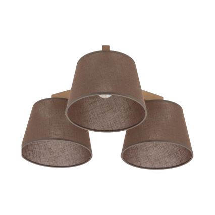 Brilagi - Lampada da soffitto a plafone LATTE SABIA 3xE27/60W/230V pino/marrone