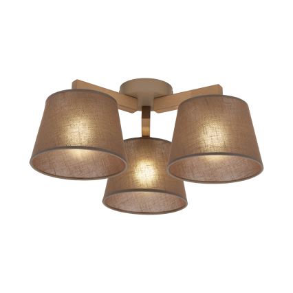 Brilagi - Lampada da soffitto a plafone LATTE SABIA 3xE27/60W/230V pino/marrone