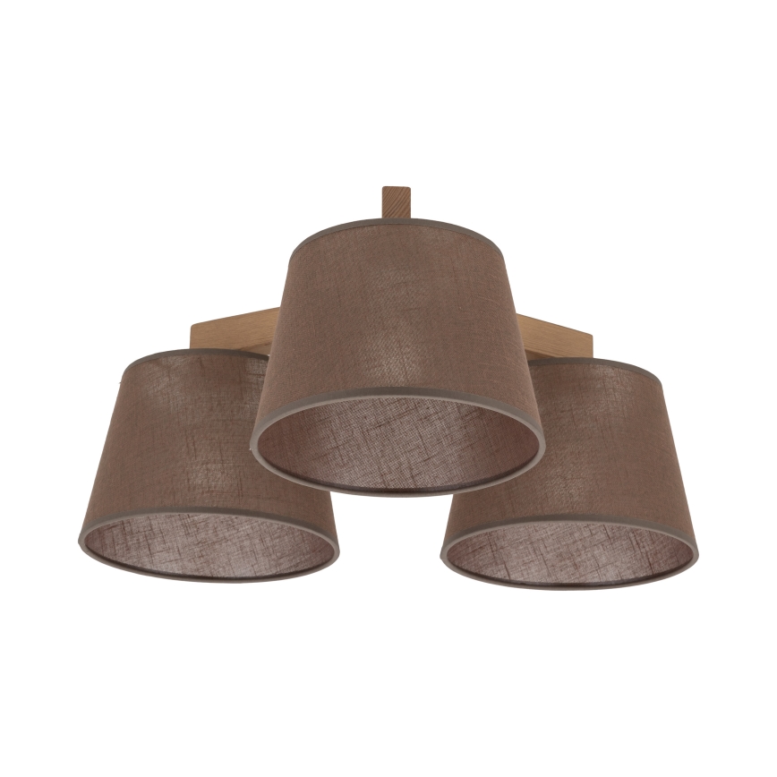 Brilagi - Lampada da soffitto a plafone LATTE SABIA 3xE27/60W/230V pino/marrone