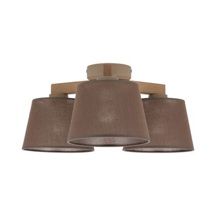 Brilagi - Lampada da soffitto a plafone LATTE SABIA 3xE27/60W/230V pino/marrone