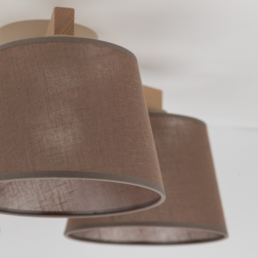 Brilagi - Lampada da soffitto a plafone LATTE SABIA 3xE27/60W/230V pino/marrone