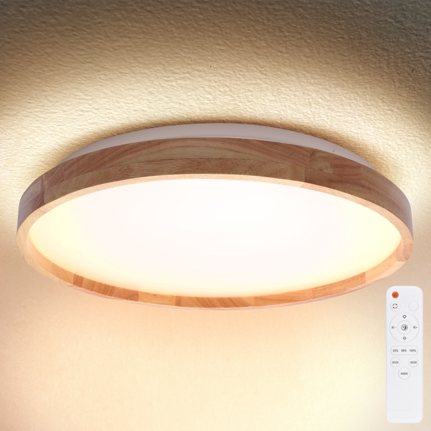 Brilagi - Lampada da soffitto dimmerabile a LED ALSON LED/48W/230V 3000-6500K rovere Ø 39,5 cm + telecomando