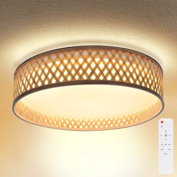 Brilagi - Lampada da soffitto dimmerabile a LED CAMILA LED/48W/230V 3000-6500K bambù Ø 40 cm + telecomando