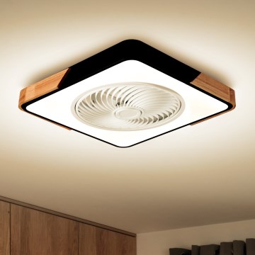 Brilagi - Lampada da soffitto dimmerabile a LED con ventilatore LED/30W/230V 3000-6500K nero/rovere + telecomando