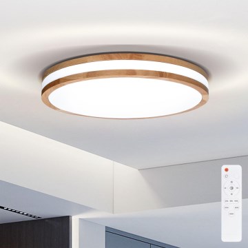 Brilagi - Lampada da soffitto dimmerabile a LED MOLINA LED/48W/230V 3000-6500K rovere Ø 38 cm + telecomando