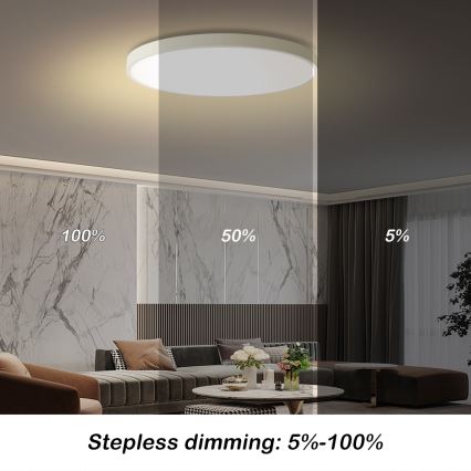 Brilagi - Lampada da soffitto dimmerabile POOL SMART LED/100W/230V 3000-6000K 80 cm Wi-Fi Tuya Bianca + Telecomando