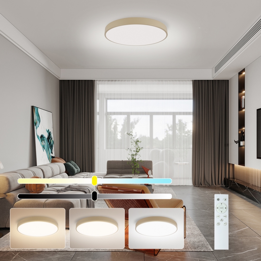 Brilagi - Lampada da soffitto dimmerabile a LED POOL SMART LED/60W/230V 50 cm Wi-Fi Tuya beige + telecomando