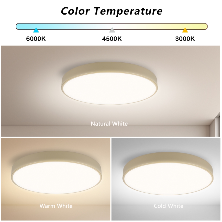 Brilagi - Lampada da soffitto dimmerabile a LED POOL SMART LED/60W/230V 50 cm Wi-Fi Tuya beige + telecomando