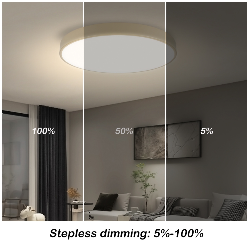 Brilagi - Lampada da soffitto dimmerabile a LED POOL SMART LED/60W/230V 50 cm Wi-Fi Tuya beige + telecomando