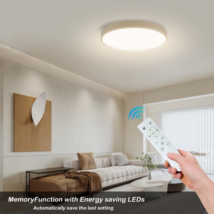 Brilagi - Lampada da soffitto dimmerabile a LED POOL SMART LED/60W/230V 50 cm Wi-Fi Tuya beige + telecomando