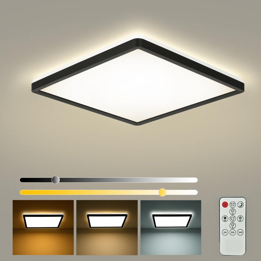 Brilagi - Lampada da soffitto dimmerabile a LED ULTRA SLIM LED/18W/230V 2700-6500K 30x30 cm nero + telecomando
