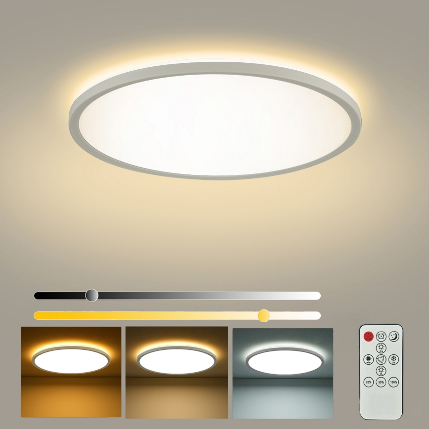 Brilagi - Lampada da soffitto dimmerabile LED ULTRA SLIM LED/24W/230V 2700-6500K diam. 42 cm bianco + telecomando