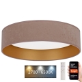Brilagi - Lampada da soffitto dimmerabile LED VELVET SMART LED/36W/230V diam. 55 cm 2700-6500K Wi-Fi Tuya beige/oro + telecomando