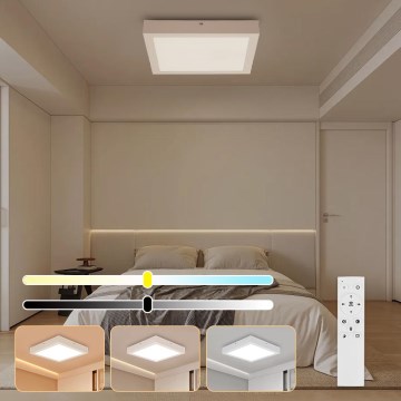 Brilagi - Lampada da soffitto dimmerabile per bagno FRAME SMART LED/24W/230V 30x30 cm 3000-6000K IP44 bianco + telecomando
