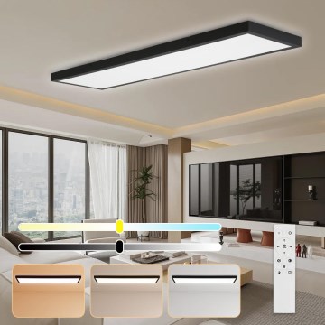 Brilagi - Lampada da soffitto dimmerabile per bagno FRAME SMART LED/50W/230V 30x120 cm 3000-6000K IP44 nero + telecomando
