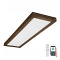 Brilagi - Lampada da soffitto dimmerabile per bagno WOODY FRAME LED/50W/230V rovere noce 120x30 cm 3000-6000K IP44 + telecomando