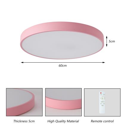 Brilagi - Plafoniera LED dimmerabile POOL LED/60W/230V 3000-6000K Ø 60 cm rosa + telecomando