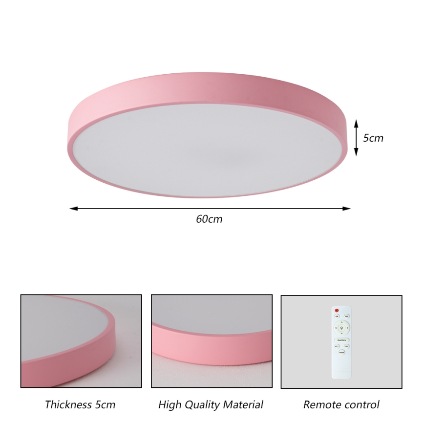 Brilagi - Plafoniera LED dimmerabile POOL LED/60W/230V 3000-6000K Ø 60 cm rosa + telecomando