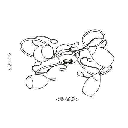 BRILAGI - Lampada da soffitto GRACE 4xE27/40W/230V Ø 68 cm patinata/ramata