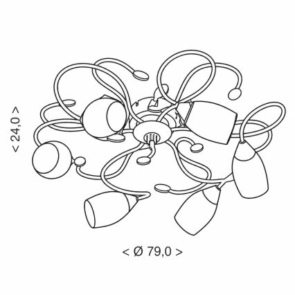 BRILAGI - Lampada da soffitto GRACE 6xE27/40W/230V Ø 79 cm patinata/rame