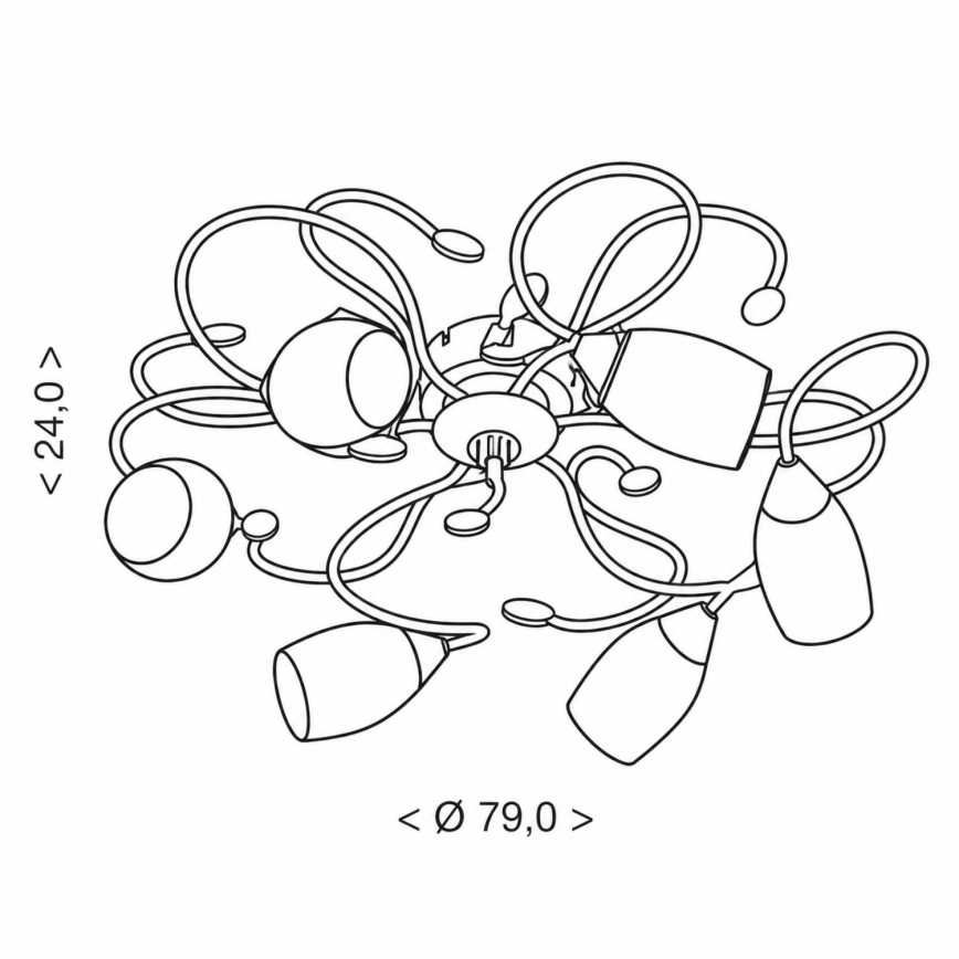 BRILAGI - Lampada da soffitto GRACE 6xE27/40W/230V Ø 79 cm patinata/rame