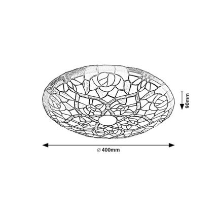 Brilagi - Lampada da soffitto in stile Tiffany GARLAN 2xE27/60W/230V
