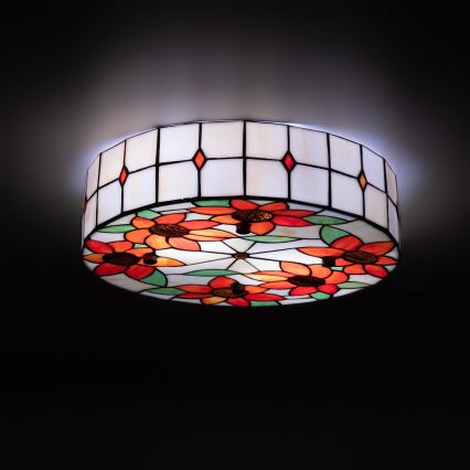 Brilagi - Lampada da soffitto in stile Tiffany SUNFLOWER, in vetro colorato, 3xE27/60W/230V, Ø 40 cm