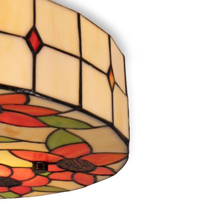 Brilagi - Lampada da soffitto in stile Tiffany SUNFLOWER, in vetro colorato, 3xE27/60W/230V, Ø 40 cm