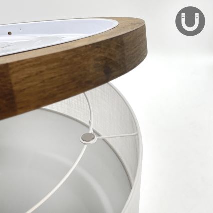 BRILAGI - Plafoniera LED BELLADONNA 3xE27/15W/230V Ø 50 cm bianco/rovere noce