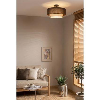 Brilagi - Lampada da soffitto LED BOHO ECO, 1xE27/10W/230V, Ø 40 cm, marrone/crema