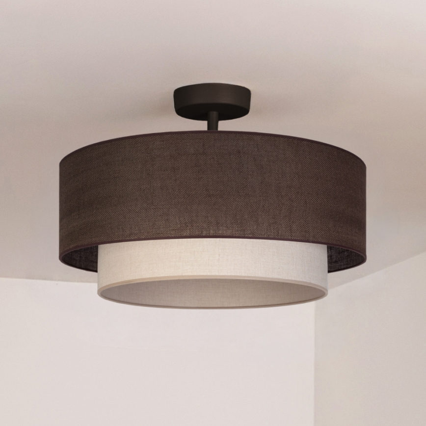 Brilagi - Lampada da soffitto LED BOHO ECO, 1xE27/10W/230V, Ø 40 cm, marrone/crema