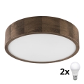 Brilagi - Lampada da soffitto LED CARVALHO 2xE27/60W/230V rovere noce diam. 37 cm