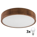 Brilagi - Lampada da soffitto LED CARVALHO 3xE27/60W/230V rovere ciliegio diam. 47 cm