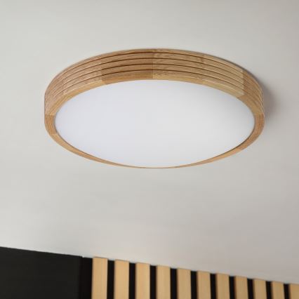 Brilagi - Plafoniera LED CARVALHO MODERN SLIM 2xE27/60W/230V Ø 37,5 cm rovere