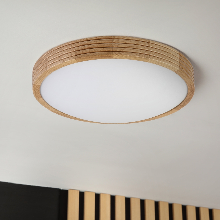 Brilagi - Plafoniera LED CARVALHO MODERN SLIM 2xE27/60W/230V Ø 37,5 cm rovere