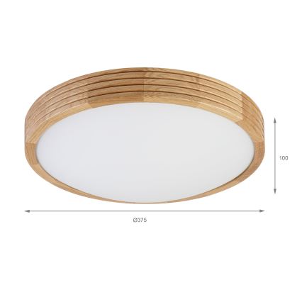 Brilagi - Plafoniera LED CARVALHO MODERN SLIM 2xE27/60W/230V Ø 37,5 cm rovere