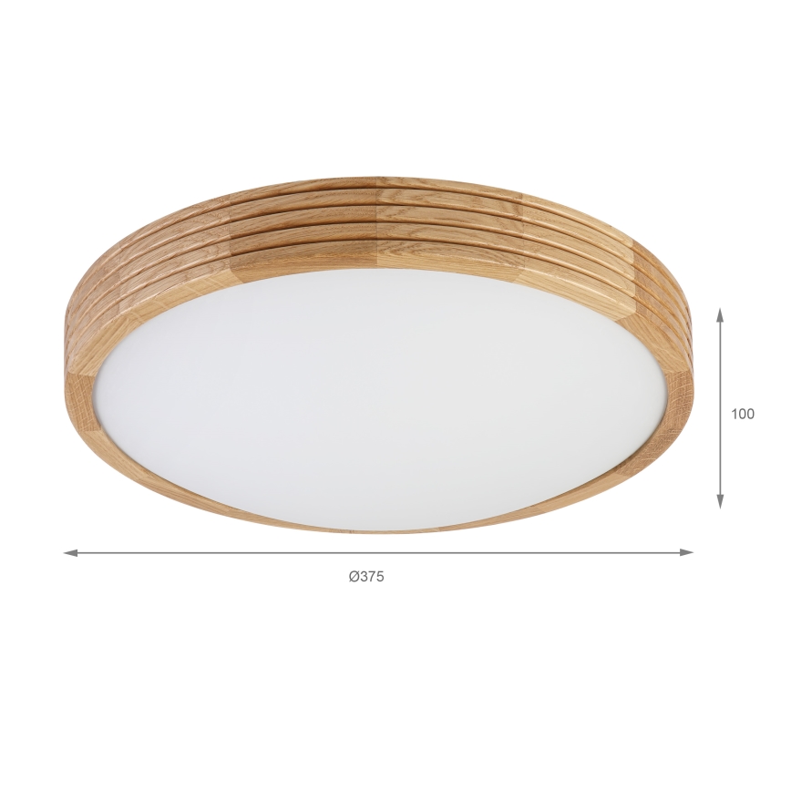 Brilagi - Plafoniera LED CARVALHO MODERN SLIM 2xE27/60W/230V Ø 37,5 cm rovere