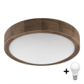 Brilagi - Lampada da soffitto LED CARVALHO SLIM 1xE27/60W/230V rovere noce diam. 27 cm