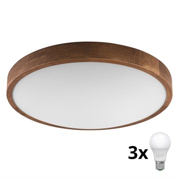 Brilagi - Lampada da soffitto LED CARVALHO SLIM 3xE27/60W/230V rovere ciliegio diam. 47 cm